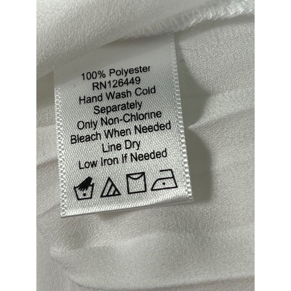 Marc Bouwer Unlimited White Pleated High Low Sleeveless Blouse XS A424193 - Picture 7 of 8